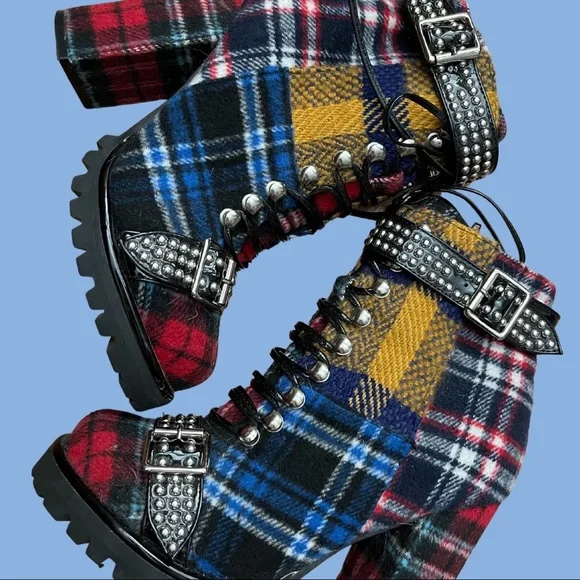 Patchwork Jeffrey Campbell Lilith Booties - Picture 3 of 4